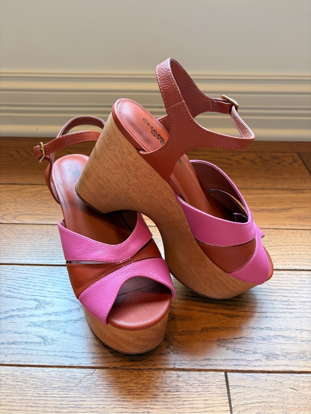 Charlotte Stone “Angie” Platform Wooden Sandals in Sienna Carnation - Women - Picture 4 of 6